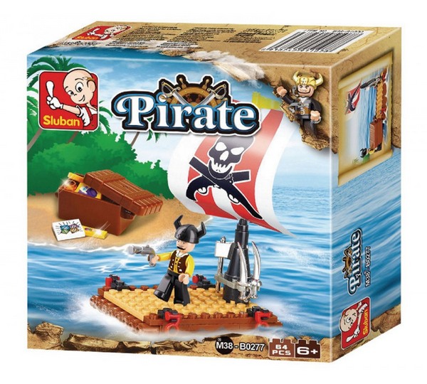Sluban Pirate Raft, 64 bricks, 1 figure